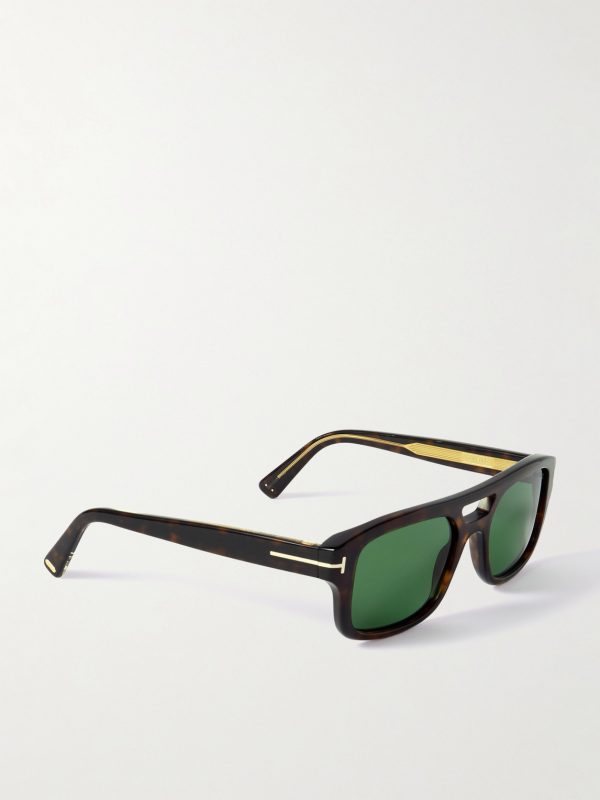 Navigator Aviator-Style Tortoiseshell Acetate Sunglasses - FR Navigator Aviator-Style Tortoiseshell Acetate Sunglasses - FR