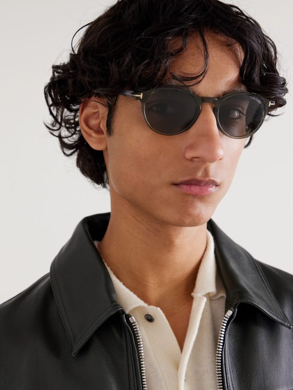 Prescott Round-Frame Acetate Sunglasses - OU