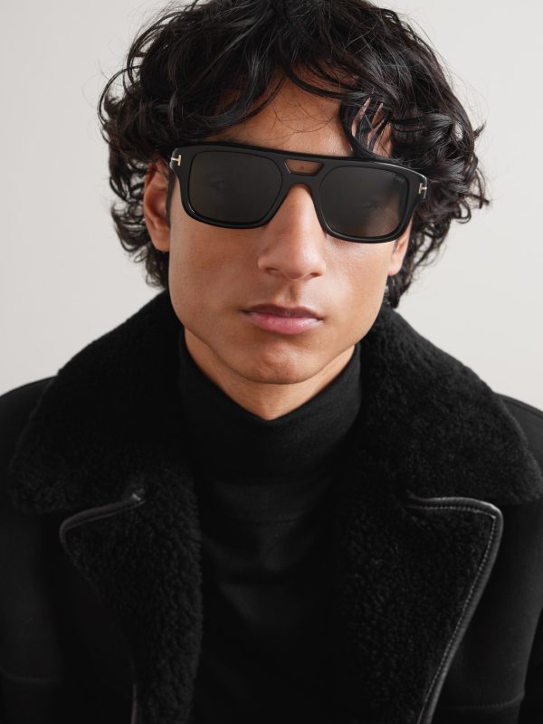 Navigator Aviator-Style Acetate Sunglasses - OU Navigator Aviator-Style Acetate Sunglasses - OU