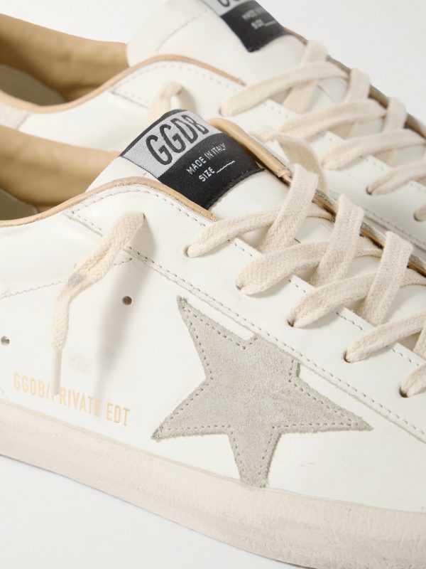 Super-Star Distressed Suede-Trimmed Leather Sneakers - CU Super-Star Distressed Suede-Trimmed Leather Sneakers - CU