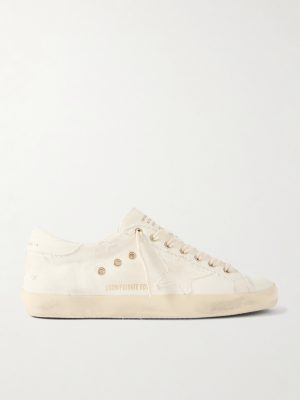 Super-Star Distressed Canvas Sneakers