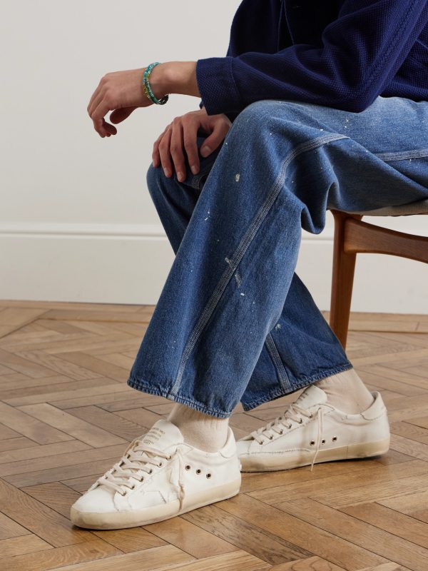 Super-Star Distressed Canvas Sneakers - OU Super-Star Distressed Canvas Sneakers - OU
