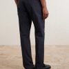 Straight-Leg Cotton-Blend Trousers - BK Straight-Leg Cotton-Blend Trousers - BK