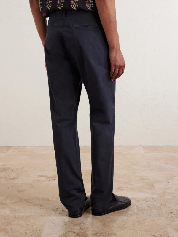 Straight-Leg Cotton-Blend Trousers - BK Straight-Leg Cotton-Blend Trousers - BK