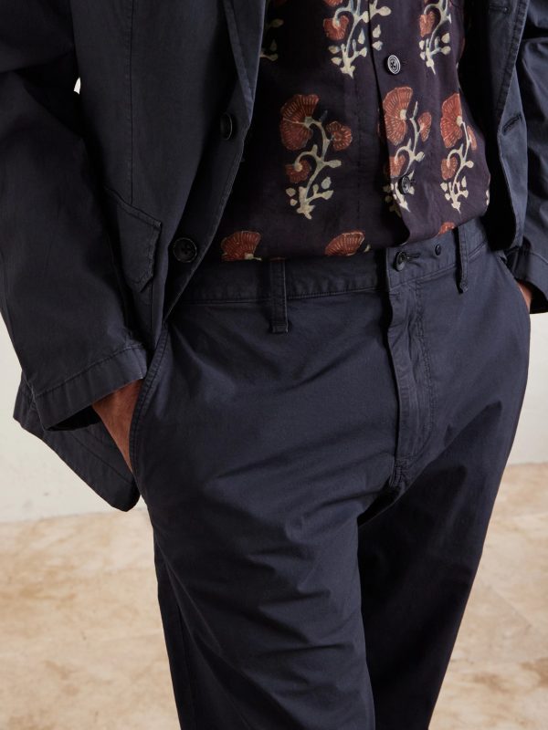 Straight-Leg Cotton-Blend Trousers - CU Straight-Leg Cotton-Blend Trousers - CU