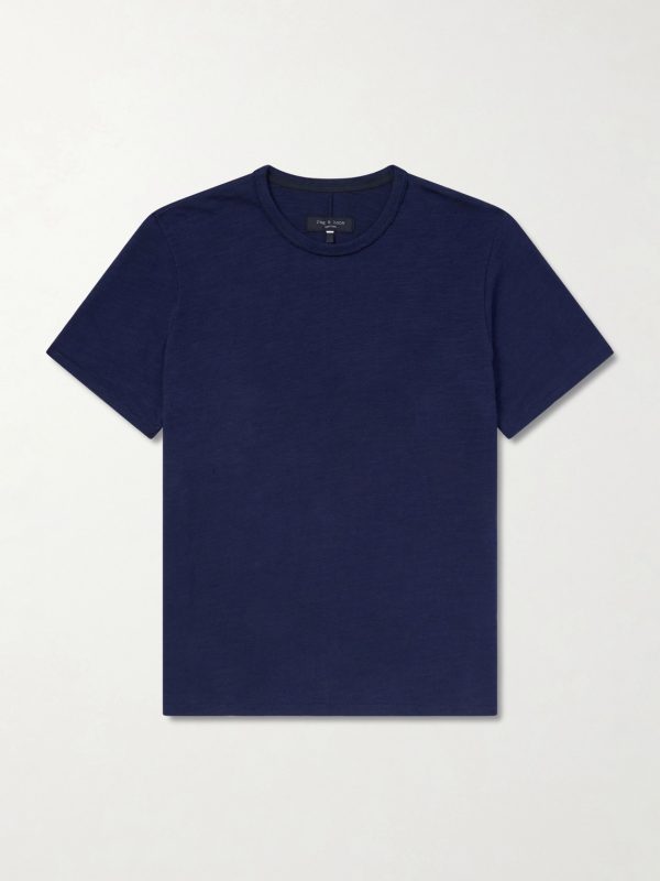 Classic Flame Embroidered Slub Cotton-Jersey T-Shirt Classic Flame Embroidered Slub Cotton-Jersey T-Shirt