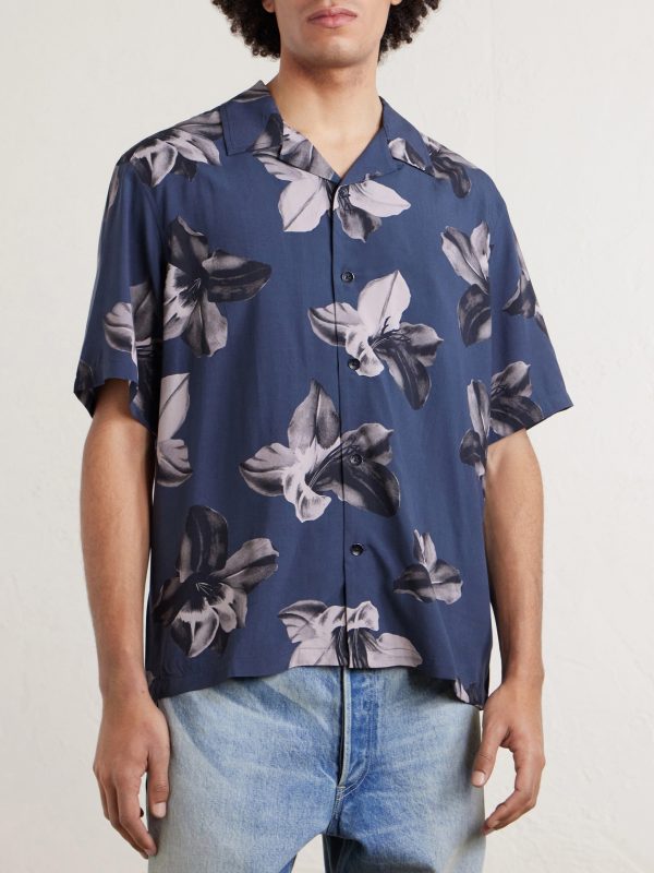 Avery Camp-Collar Floral-Print Voile Shirt - FR Avery Camp-Collar Floral-Print Voile Shirt - FR