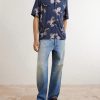 Avery Camp-Collar Floral-Print Voile Shirt - OU Avery Camp-Collar Floral-Print Voile Shirt - OU