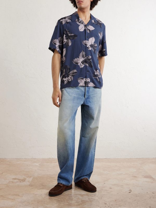 Avery Camp-Collar Floral-Print Voile Shirt - OU Avery Camp-Collar Floral-Print Voile Shirt - OU