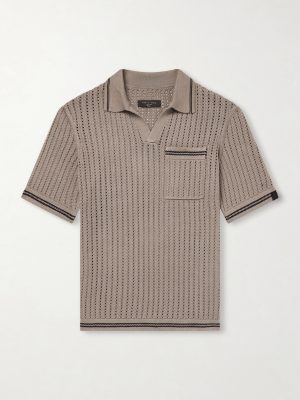 Johnny Crocheted Cotton-Blend Polo Shirt Johnny Crocheted Cotton-Blend Polo Shirt