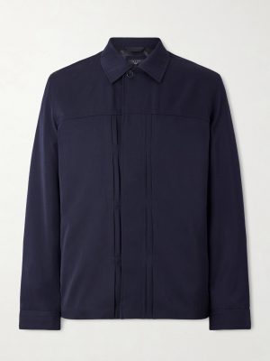 Dwight Pleated Wool-Gabardine Jacket