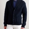 Shawl-Collar Ribbed Cotton and Cashmere-Blend Cardigan - FR