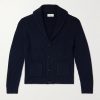 Shawl-Collar Ribbed Cotton and Cashmere-Blend Cardigan