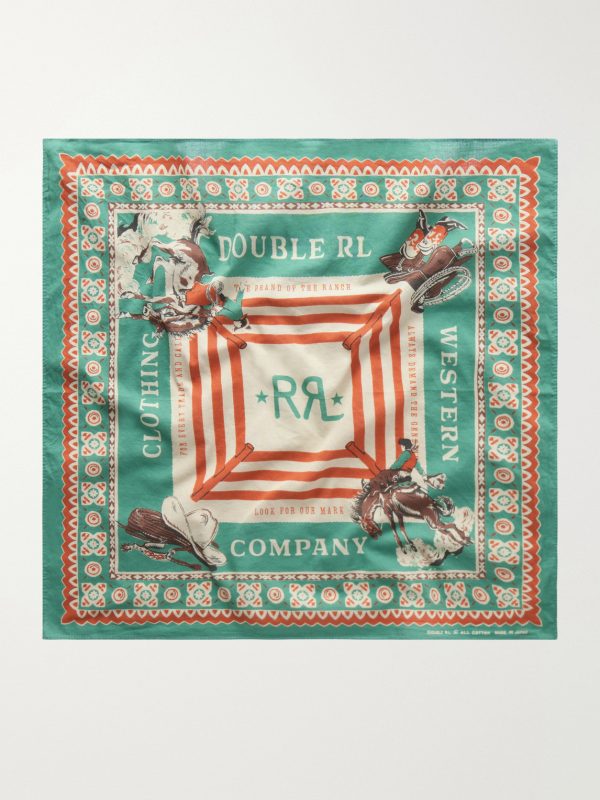 Western-Print Cotton Bandana - E1 Western-Print Cotton Bandana - E1