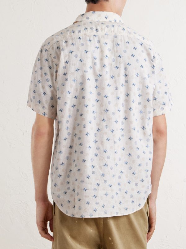 Printed Linen and Cotton-Blend Shirt - BK Printed Linen and Cotton-Blend Shirt - BK