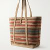 Murphy Medium Suede-Trimmed Woven Cotton Tote Bag - BK Murphy Medium Suede-Trimmed Woven Cotton Tote Bag - BK