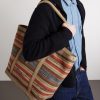 Murphy Medium Suede-Trimmed Woven Cotton Tote Bag - OU Murphy Medium Suede-Trimmed Woven Cotton Tote Bag - OU