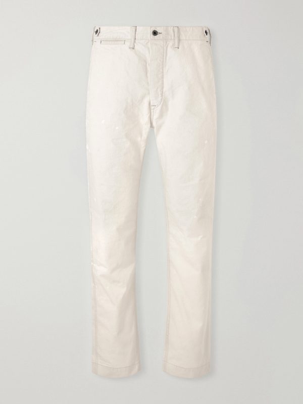 Straight-Leg Paint-Splattered Cotton-Canvas Trousers Straight-Leg Paint-Splattered Cotton-Canvas Trousers