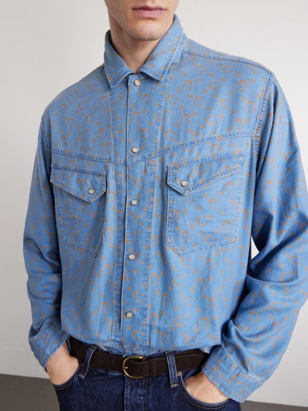 Printed Cotton and Linen-Blend Shirt - CU Printed Cotton and Linen-Blend Shirt - CU