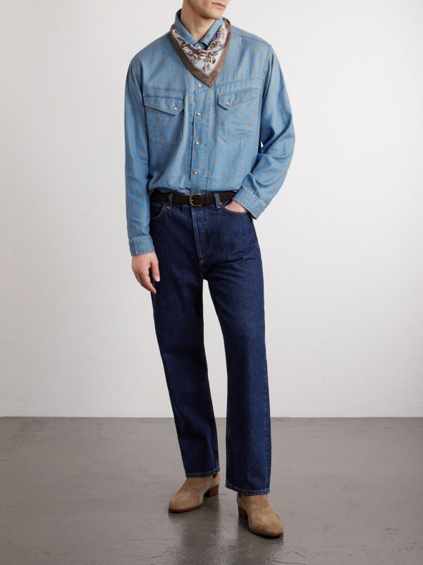 Printed Cotton and Linen-Blend Shirt - OU Printed Cotton and Linen-Blend Shirt - OU