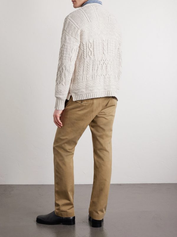 Cable-Knit Cotton, Linen and Silk-Blend Sweater - BK Cable-Knit Cotton, Linen and Silk-Blend Sweater - BK