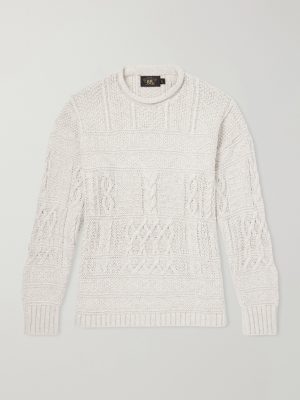 Cable-Knit Cotton, Linen and Silk-Blend Sweater Cable-Knit Cotton, Linen and Silk-Blend Sweater