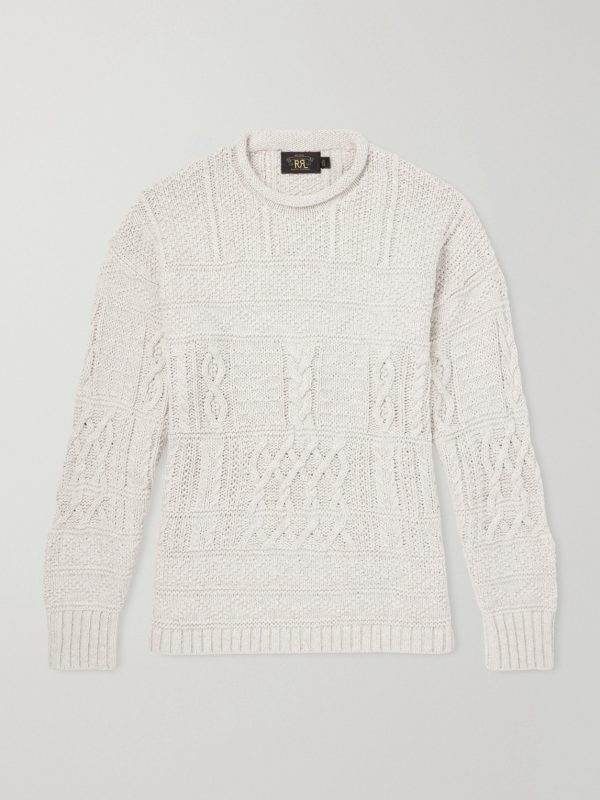 Cable-Knit Cotton, Linen and Silk-Blend Sweater Cable-Knit Cotton, Linen and Silk-Blend Sweater