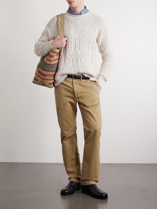 Cable-Knit Cotton, Linen and Silk-Blend Sweater - OU Cable-Knit Cotton, Linen and Silk-Blend Sweater - OU