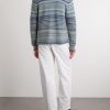 Shawl-Collar Striped Cotton and Linen-Blend Cardigan - BK Shawl-Collar Striped Cotton and Linen-Blend Cardigan - BK
