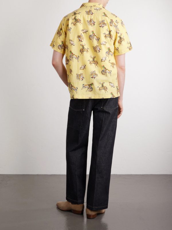 Convertible-Collar Printed Linen and Cotton-Blend Shirt - BK