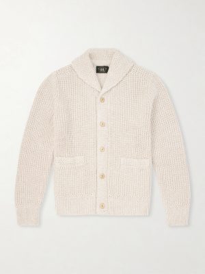 Shawl-Collar Cotton and Linen-Blend Cardigan Shawl-Collar Cotton and Linen-Blend Cardigan