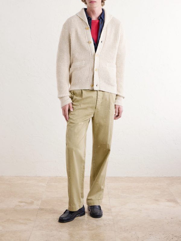 Shawl-Collar Cotton and Linen-Blend Cardigan - OU Shawl-Collar Cotton and Linen-Blend Cardigan - OU