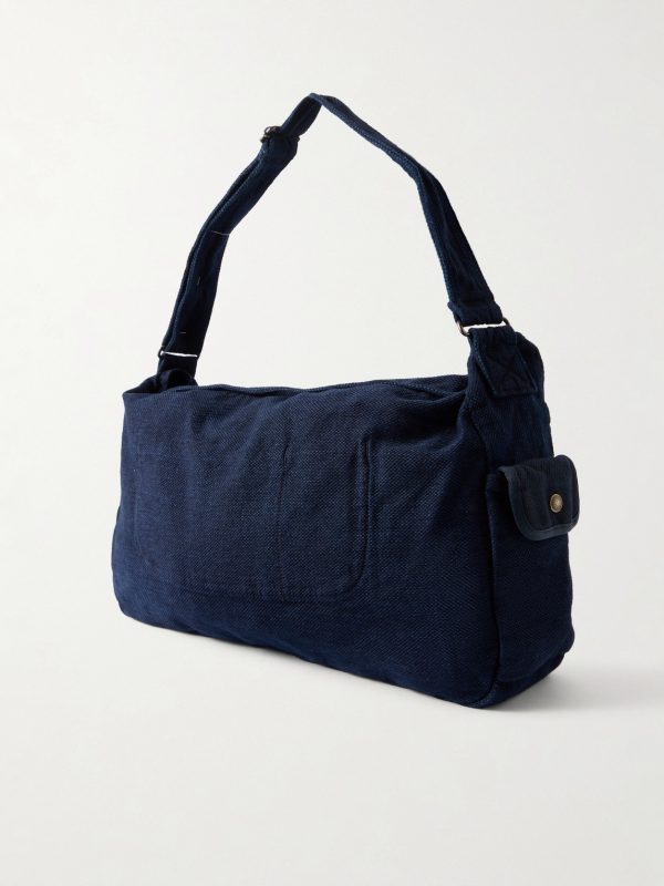 Sashiko Denim Messenger Bag - BK Sashiko Denim Messenger Bag - BK