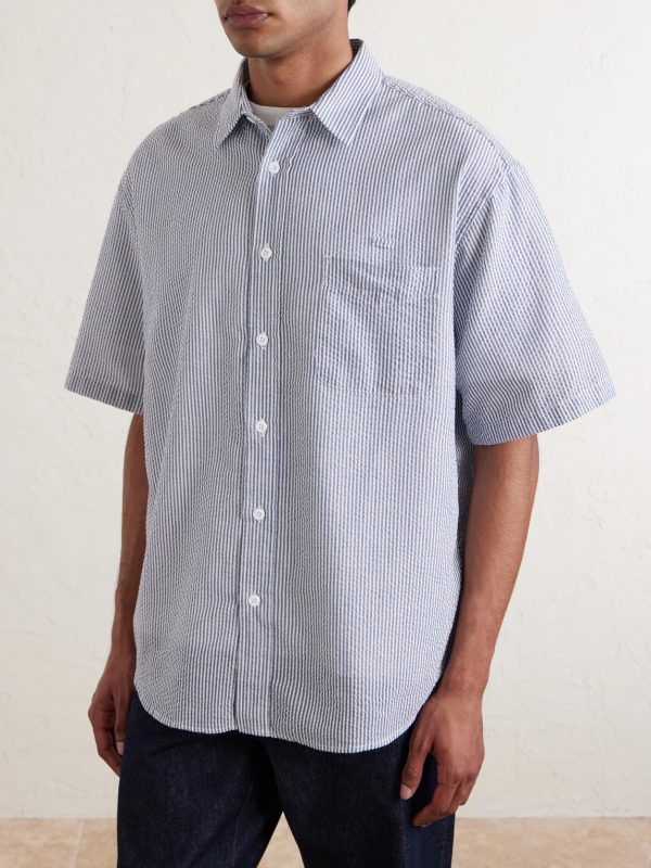 Striped Cotton-Blend Seersucker Shirt - FR