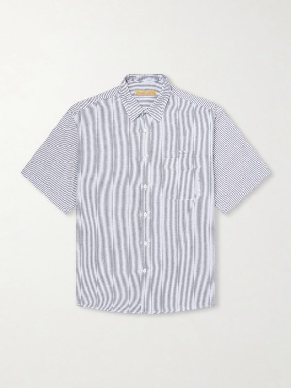 Striped Cotton-Blend Seersucker Shirt