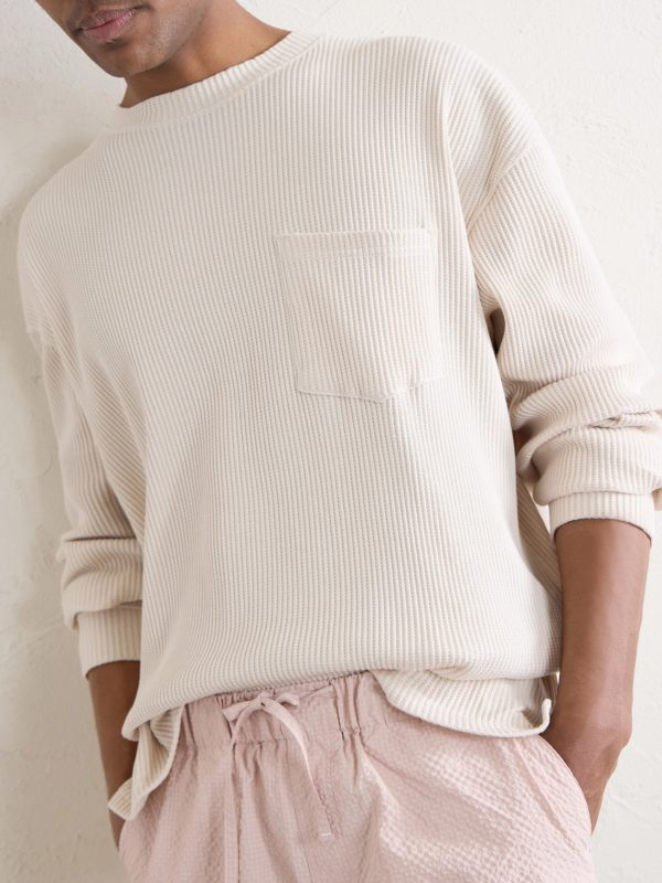 Oversized Waffle-Knit Cotton-Blend T-Shirt - CU Oversized Waffle-Knit Cotton-Blend T-Shirt - CU