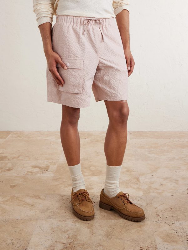 Straight-Leg Seersucker Shorts - FR