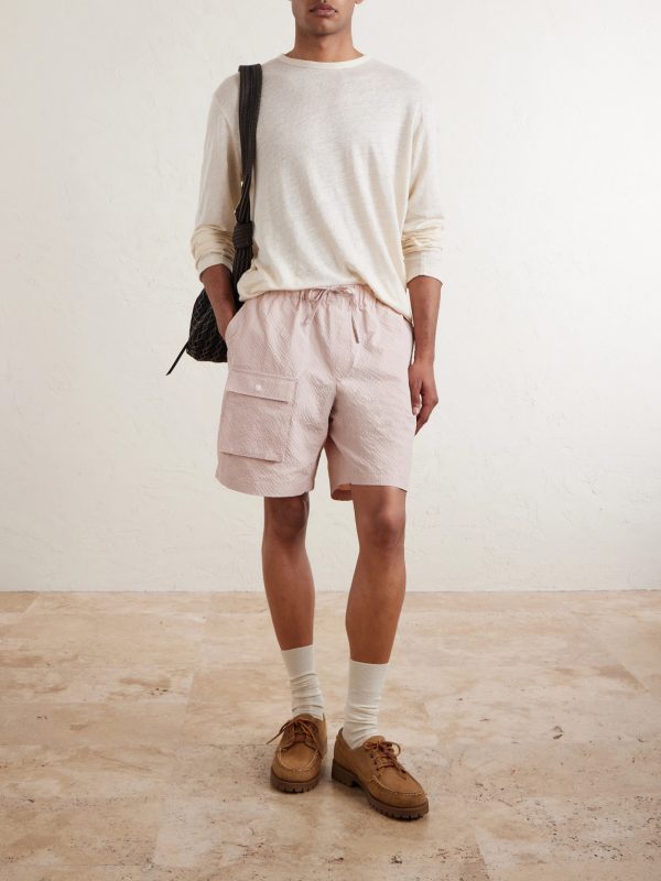 Straight-Leg Seersucker Shorts - OU