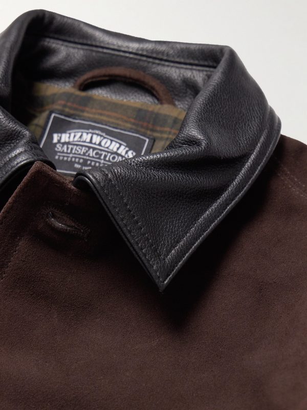 Leather-Trimmed Suede Jacket - CU