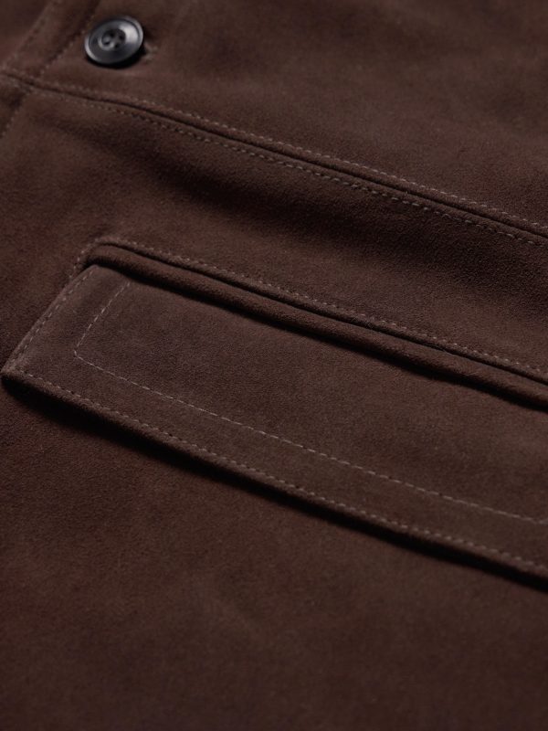 Leather-Trimmed Suede Jacket - E1