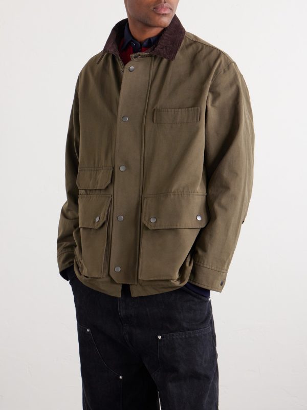 Royal Corduroy-Trimmed Cotton-Blend Canvas Jacket - FR