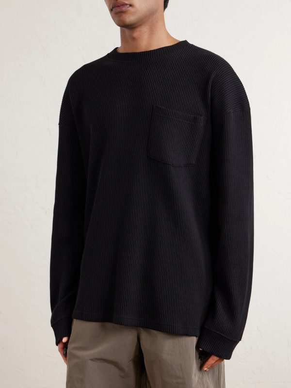 Oversized Waffle-Knit Cotton-Blend T-Shirt - FR