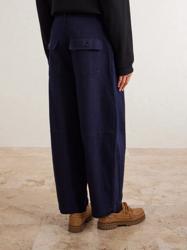 Wide-Leg Sashiko Jeans - BK Wide-Leg Sashiko Jeans - BK