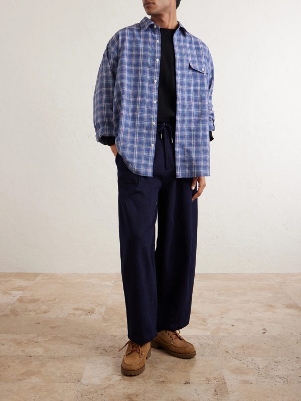 Wide-Leg Sashiko Jeans - OU Wide-Leg Sashiko Jeans - OU