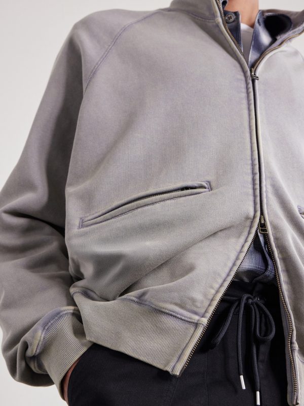 Cotton-Blend Jersey Zip-Up Sweatshirt - CU