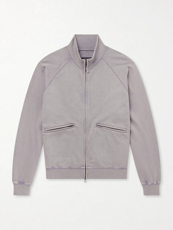 Cotton-Blend Jersey Zip-Up Sweatshirt