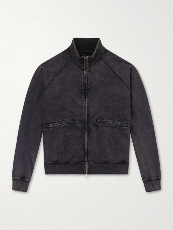 Cotton-Blend Jersey Zip-Up Sweatshirt