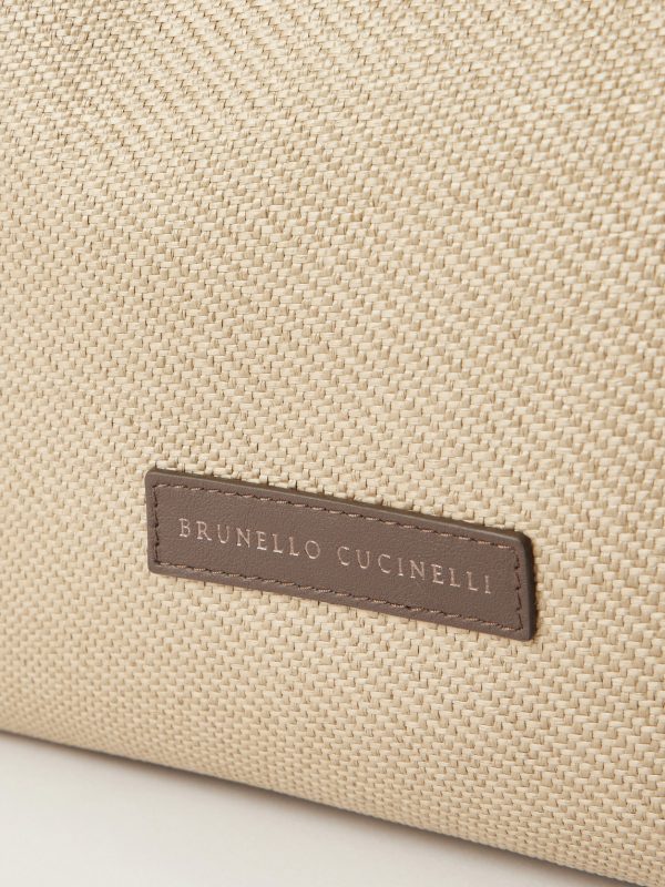 Leather-Trimmed Raffia Weekend Bag - CU Leather-Trimmed Raffia Weekend Bag - CU