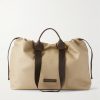 Leather-Trimmed Raffia Weekend Bag Leather-Trimmed Raffia Weekend Bag