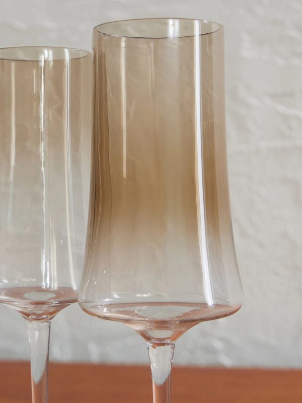 Set of Two Murano Glass Flute Glasses - CU Set of Two Murano Glass Flute Glasses - CU